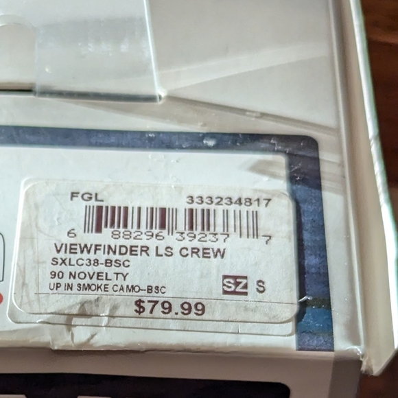 SAXX Blue Camo Crew-Neck Merino wool Baselayer Slim Fit Long Sleeve Top Size: S - Picture 15 of 15